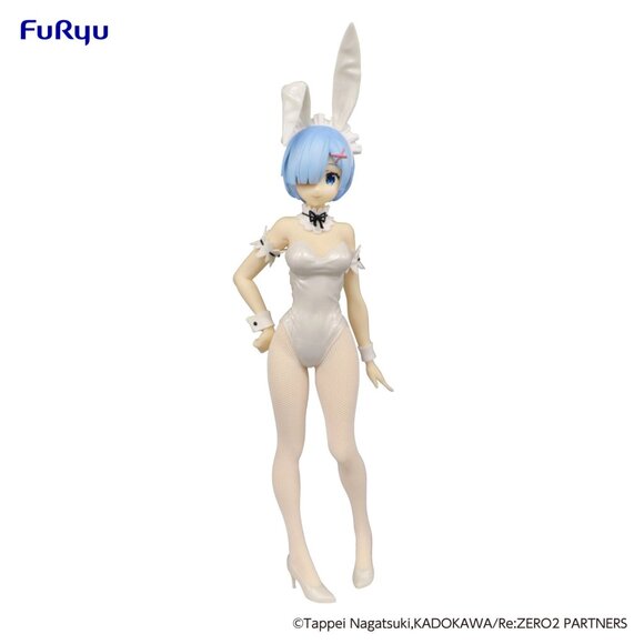 New Furyu ZERO BiCute Bunnies Rem White Peral Ver. Figure 30cm Japan TGoreba - Picture 1 of 5